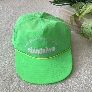 Vintage 80’s Neon Green Trucker Snapback Cap with Rope detail, Shindiawa logo